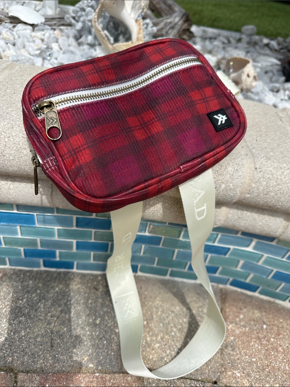 Thread Wallets Red Plaid Crossbody Fanny Pack